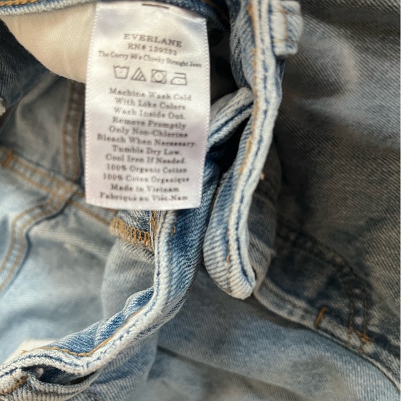 Everlane Sky Blue The Curvy 90s Cheeky Straight Jean High-Rise Cute Jeans - Picture 9 of 12